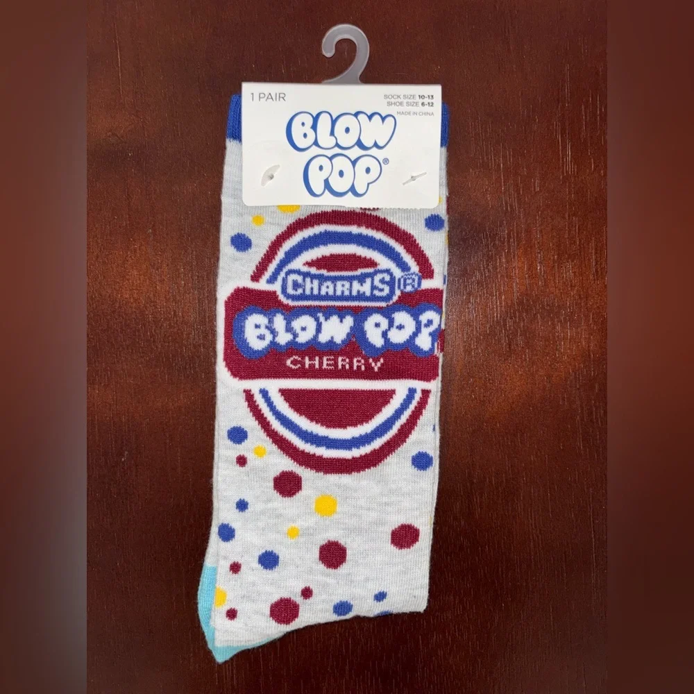 CHARMS BLOW POP NOVELTY CREW SOCKS NWT MEN’S SHOE SIZE 6-12